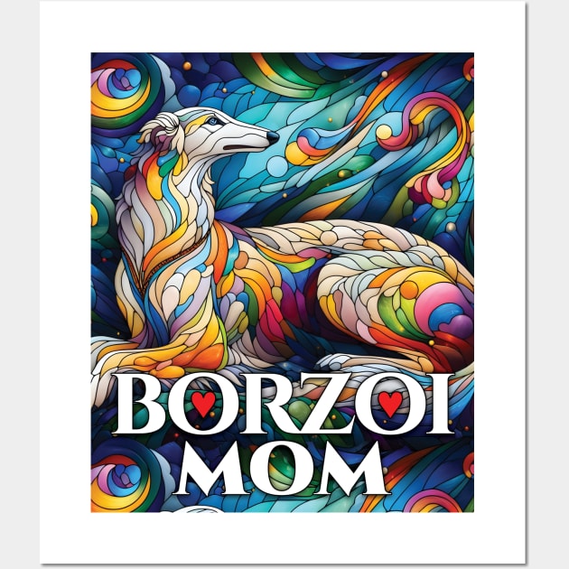 Borzoi mom, stained glass. I love borzois. Wall Art by MrPila